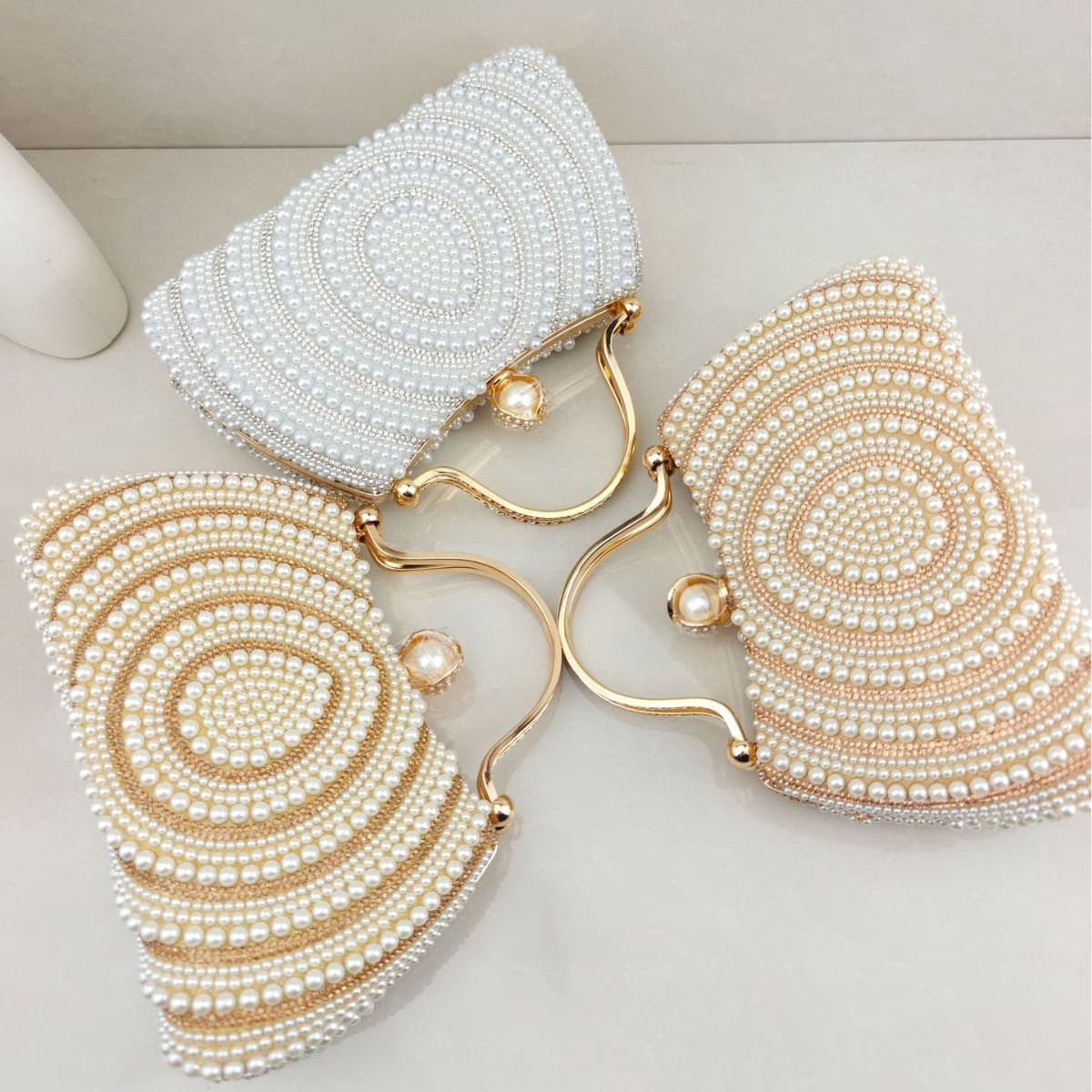 Cross-border full diamond pearl dinner bag fashion dress hand bag celebrative banquet Baiji Terrave chain bag